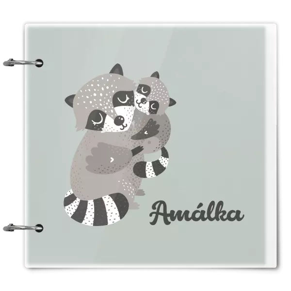 Plexi album se sponami První krůčky se jménem - mývalové