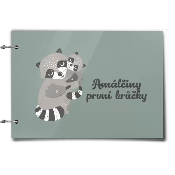 Plexi album se sponami První krůčky se jménem - mývalové