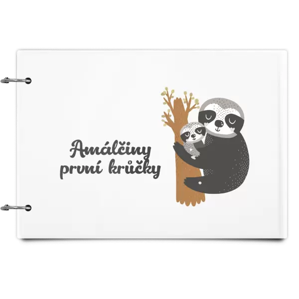 Plexi album se sponami První krůčky se jménem - lenochodi
