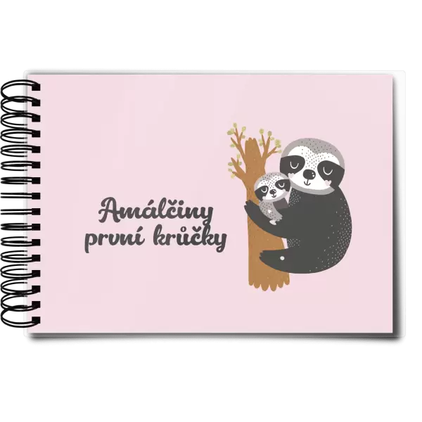 Plexi album s kroužkovou vazbou První krůčky se jménem - lenochodi