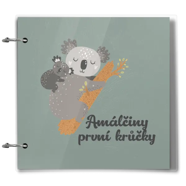 Plexi album se sponami První krůčky se jménem - koala