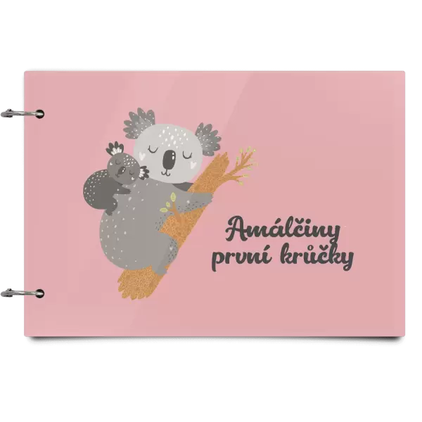Plexi album se sponami První krůčky se jménem - koala