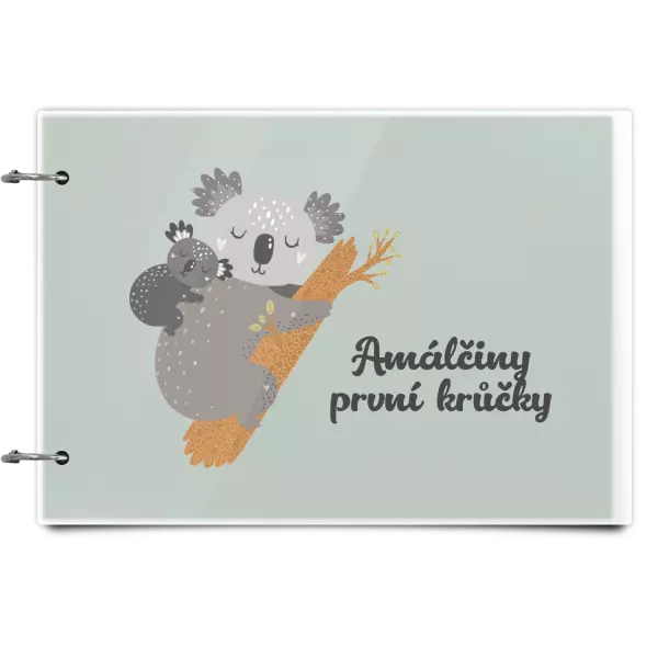 Plexi album se sponami První krůčky se jménem - koala