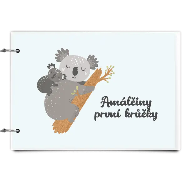 Plexi album se sponami První krůčky se jménem - koala