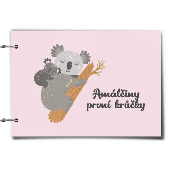 Plexi album se sponami První krůčky se jménem - koala