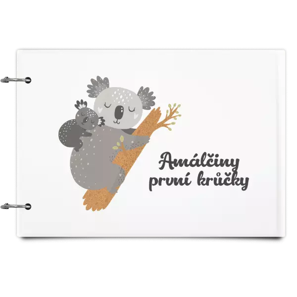 Plexi album se sponami První krůčky se jménem - koala