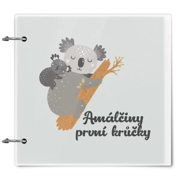 Plexi album se sponami První krůčky se jménem - koala