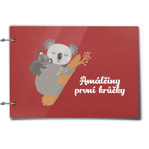 Plexi album se sponami První krůčky se jménem - koala