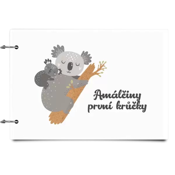 Plexi album se sponami První krůčky se jménem - koala