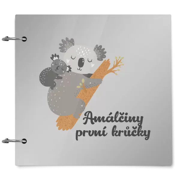Plexi album se sponami První krůčky se jménem - koala