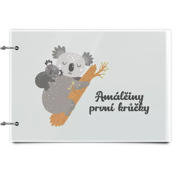 Plexi album se sponami První krůčky se jménem - koala