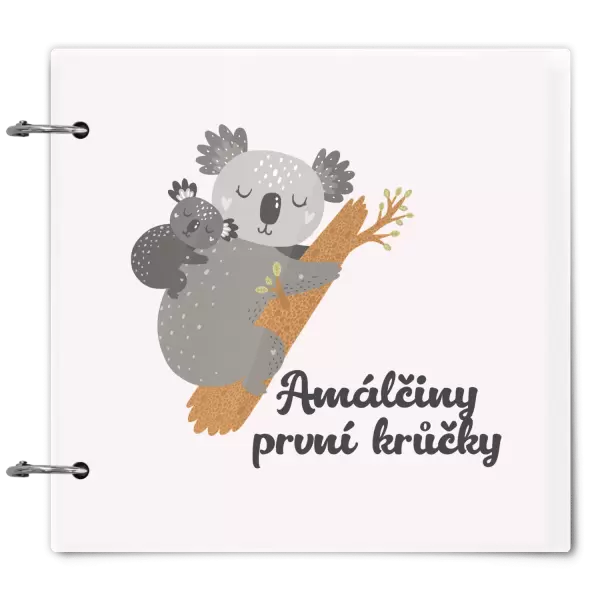 Plexi album se sponami První krůčky se jménem - koala