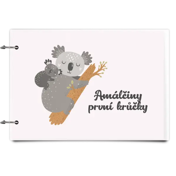 Plexi album se sponami První krůčky se jménem - koala