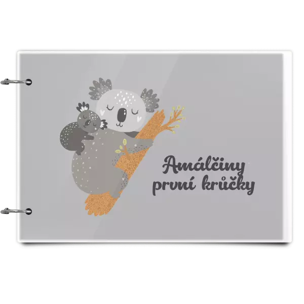 Plexi album se sponami První krůčky se jménem - koala