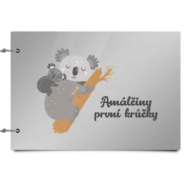 Plexi album se sponami První krůčky se jménem - koala
