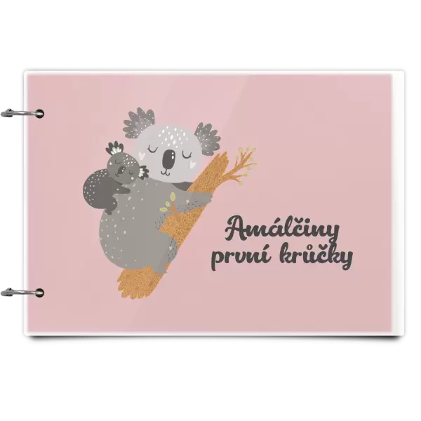 Plexi album se sponami První krůčky se jménem - koala
