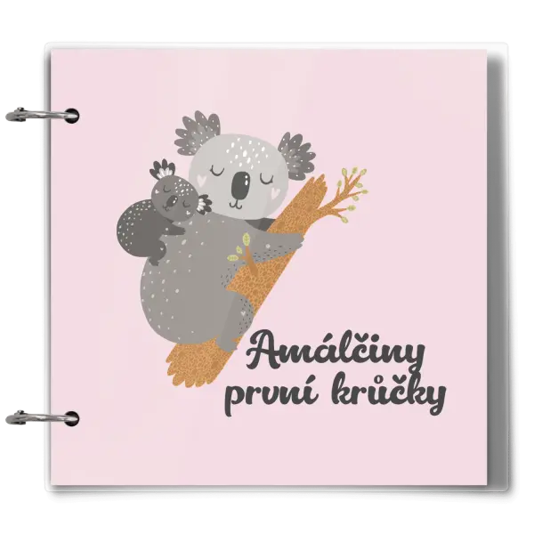 Plexi album se sponami První krůčky se jménem - koala