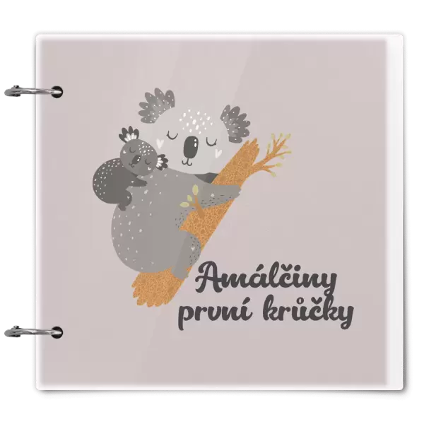 Plexi album se sponami První krůčky se jménem - koala