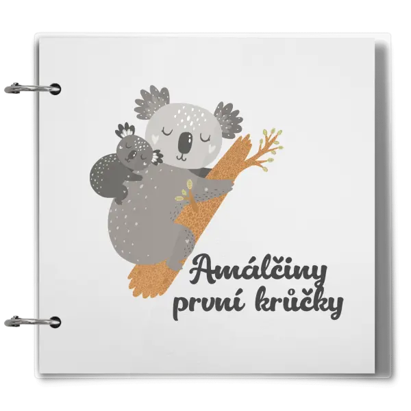 Plexi album se sponami První krůčky se jménem - koala