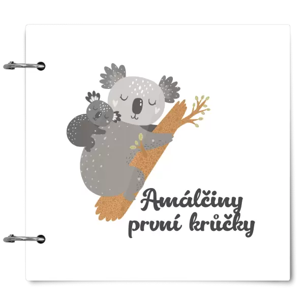Plexi album se sponami První krůčky se jménem - koala