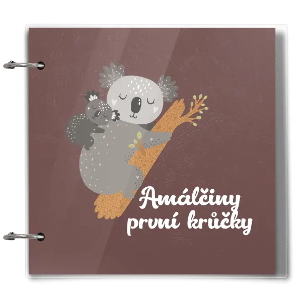 Plexi album se sponami První krůčky se jménem - koala