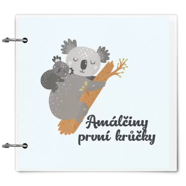 Plexi album se sponami První krůčky se jménem - koala