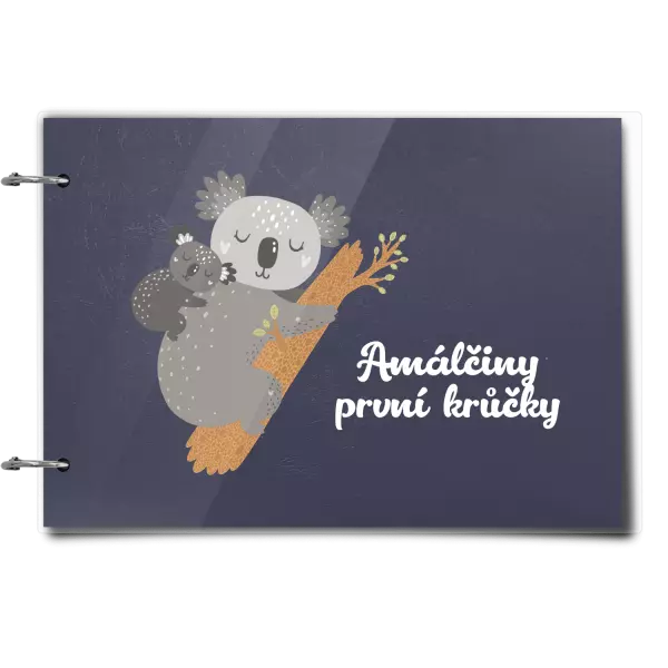 Plexi album se sponami První krůčky se jménem - koala