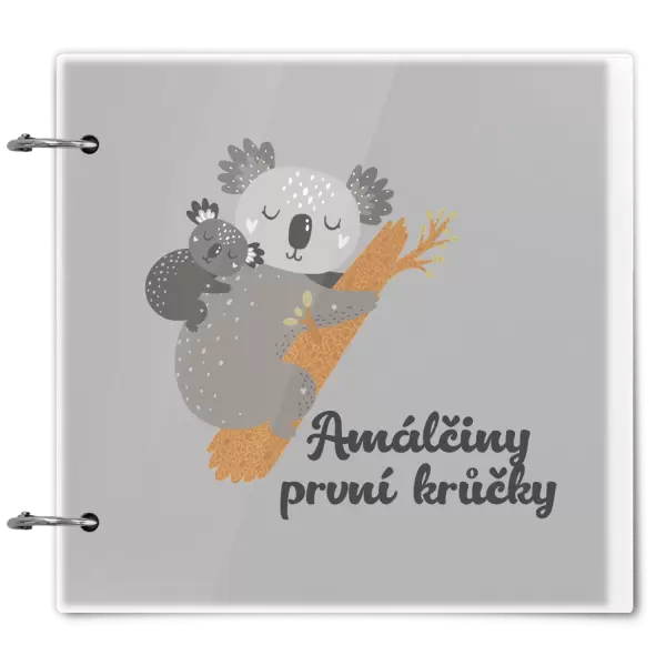 Plexi album se sponami První krůčky se jménem - koala