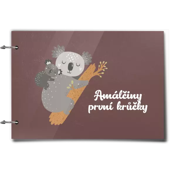 Plexi album se sponami První krůčky se jménem - koala