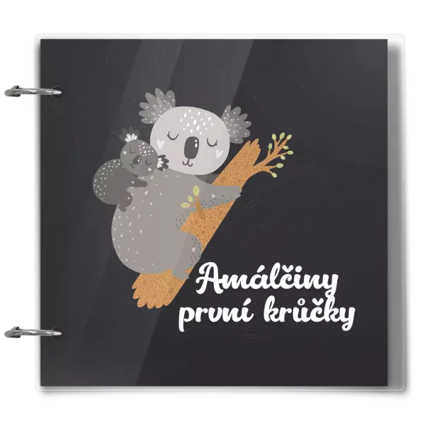 Plexi album se sponami První krůčky se jménem - koala