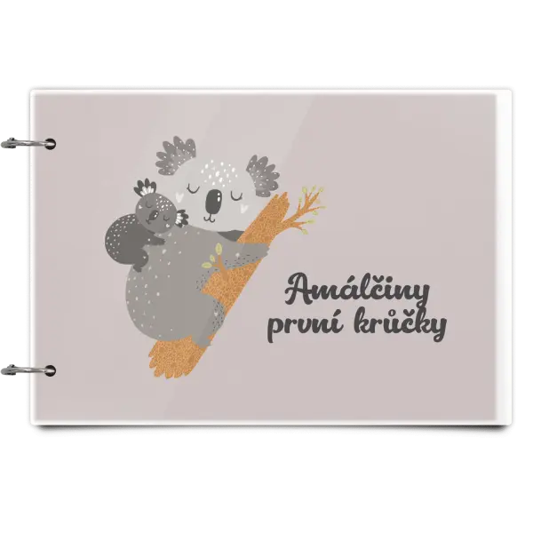 Plexi album se sponami První krůčky se jménem - koala