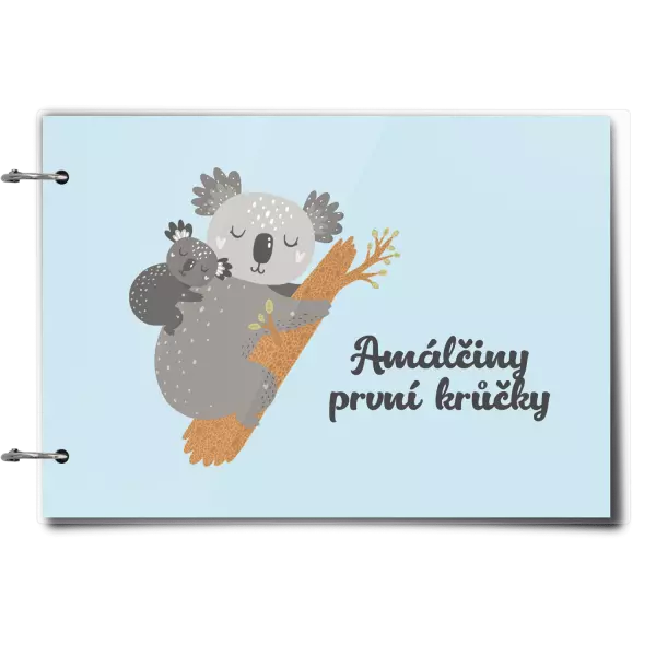 Plexi album se sponami První krůčky se jménem - koala