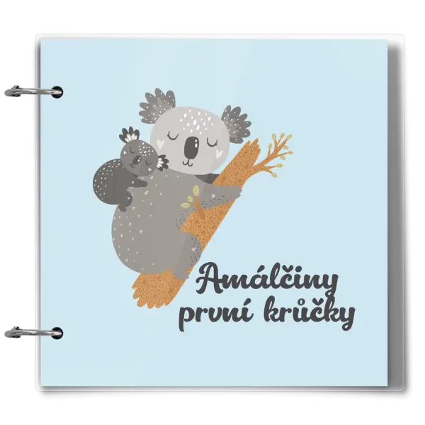 Plexi album se sponami První krůčky se jménem - koala