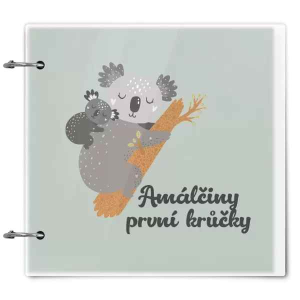 Plexi album se sponami První krůčky se jménem - koala