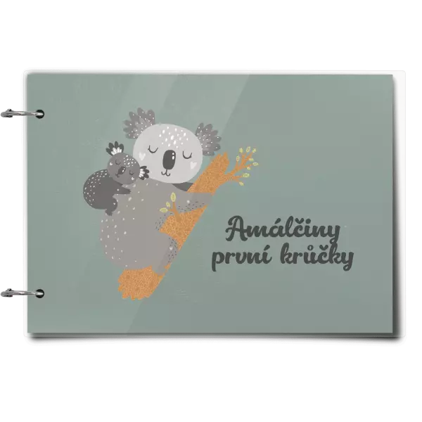 Plexi album se sponami První krůčky se jménem - koala