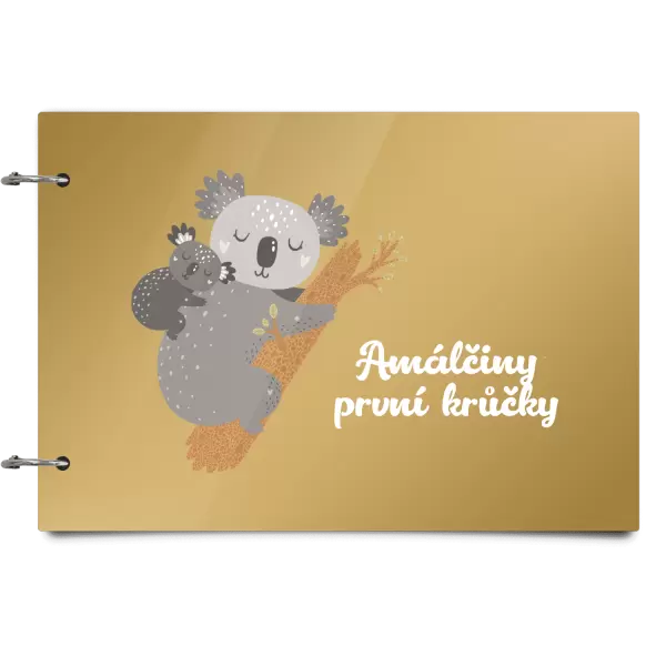 Plexi album se sponami První krůčky se jménem - koala