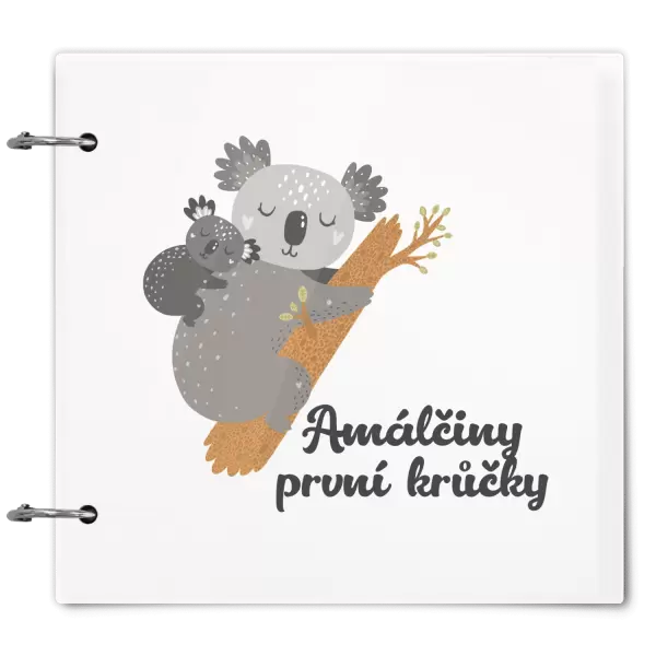 Plexi album se sponami První krůčky se jménem - koala