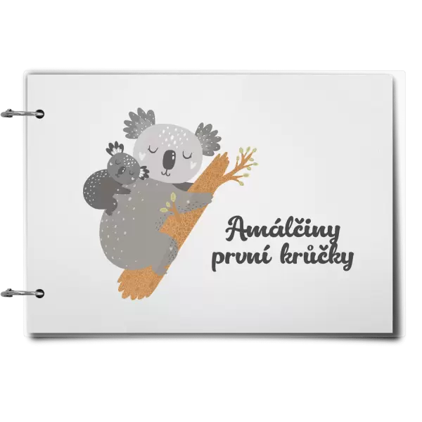 Plexi album se sponami První krůčky se jménem - koala