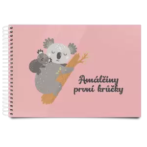 Plexi album s kroužkovou vazbou První krůčky se jménem - koala