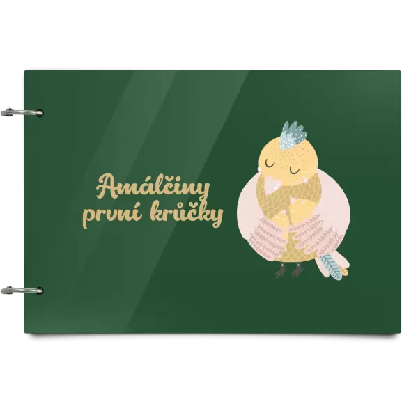 Plexi album se sponami První krůčky se jménem - kuřátka