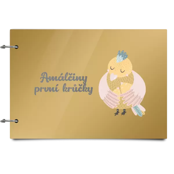 Plexi album se sponami První krůčky se jménem - kuřátka