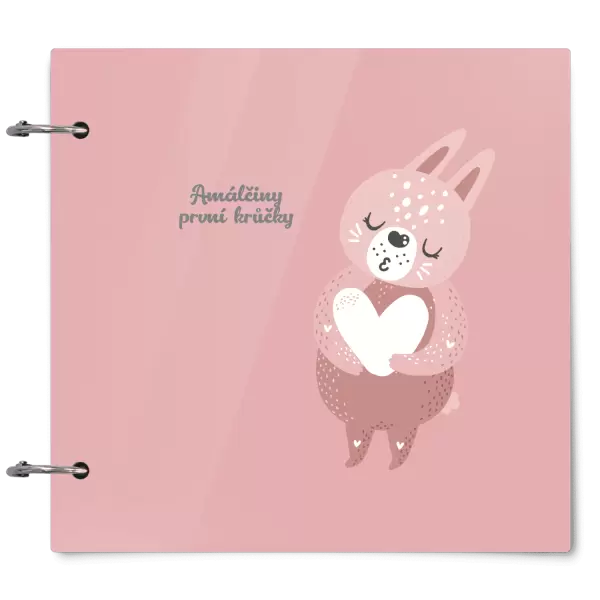 Plexi album se sponami První krůčky se jménem - zajíček