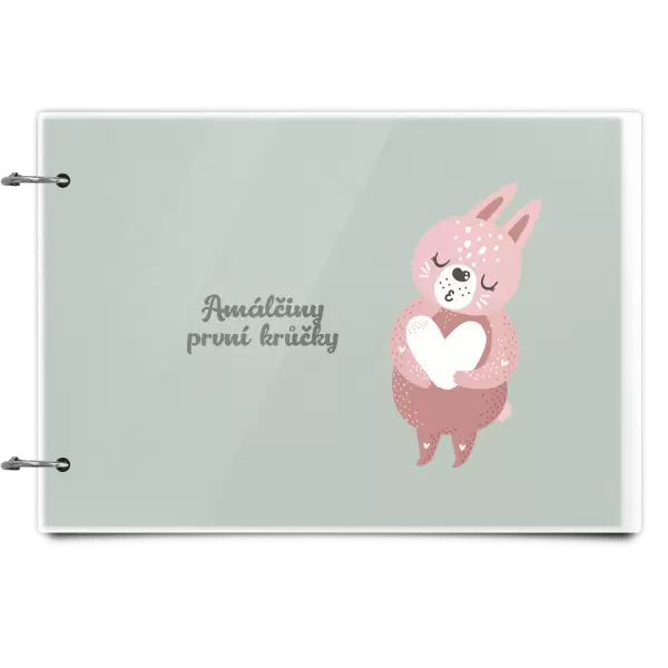 Plexi album se sponami První krůčky se jménem - zajíček