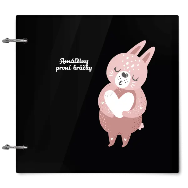 Plexi album se sponami První krůčky se jménem - zajíček