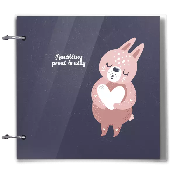 Plexi album se sponami První krůčky se jménem - zajíček
