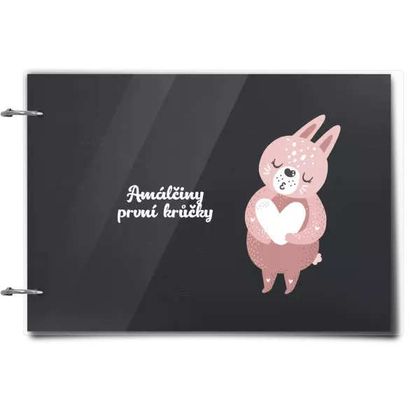 Plexi album se sponami První krůčky se jménem - zajíček