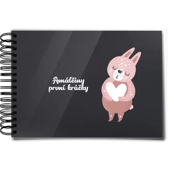 Plexi album s kroužkovou vazbou První krůčky se jménem - zajíček