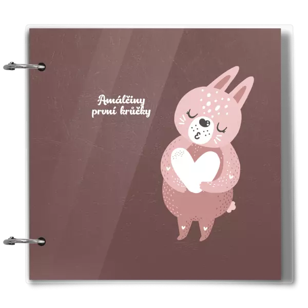 Plexi album se sponami První krůčky se jménem - zajíček