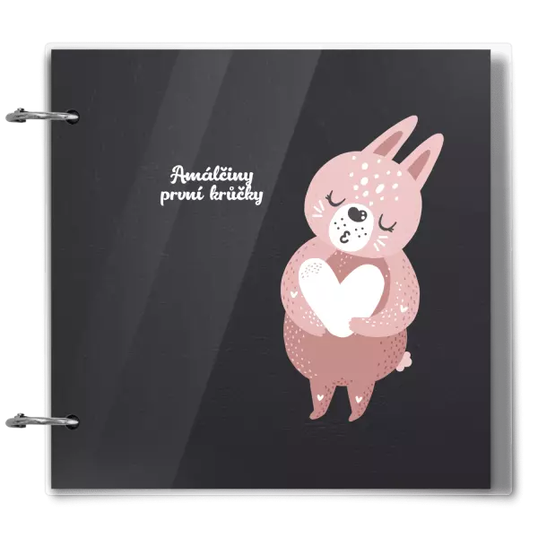 Plexi album se sponami První krůčky se jménem - zajíček