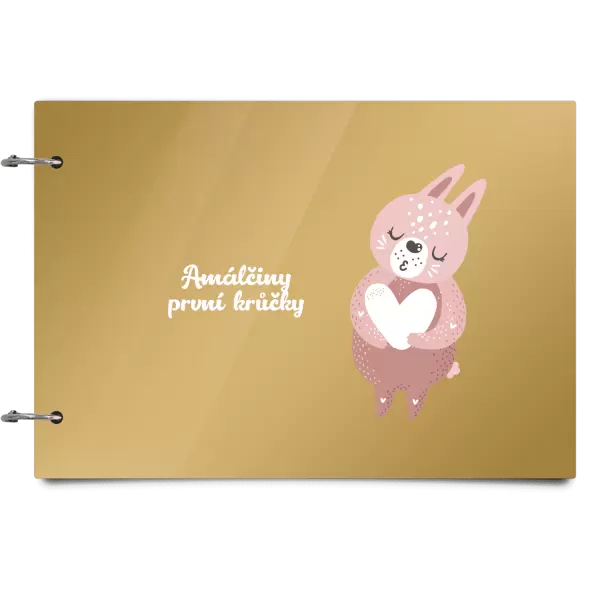 Plexi album se sponami První krůčky se jménem - zajíček